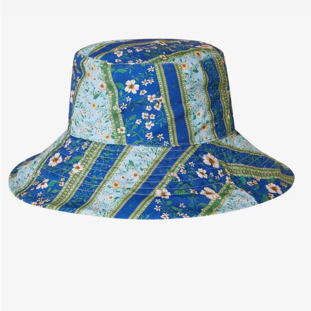 O'Neill Blue and Green Floral Patchwork Bucket Hat